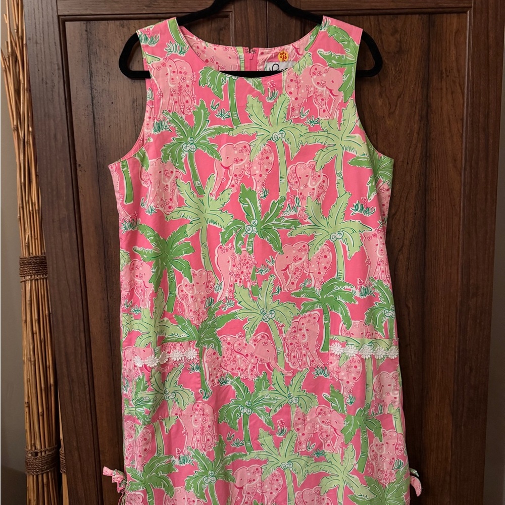 Lilly Pulitzer Tropical Pink and Green Shift Dress